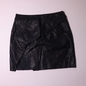 Princess Polly Faux Leather Mini Wrap Skirt Black Womens US 8